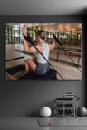 Kanvas Tablo Yatay Tekli Spor Salonu Fitness Eğitimi Stüdyo Reformer Pilates Antremanı 2441