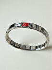 Kemal Atatürk+Türk Bayrağı Charm Ekli Bileklik Nomi Bileklik Çelik