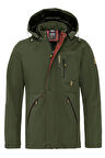 Kürklü Su ve Rüzgar Geçirmez Haki Softshell Kışlık Erkek Mont