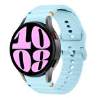 Samsung Galaxy Watch 6 40-43-44-47mm İle Uyumlu Metal Tokalı Dalgalı Spor Silikon Kordon