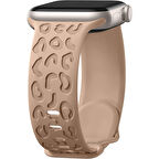 Apple Watch Uyumlu 38 40 41mm Leopar Desenli Yumuşak Silikon Kordon Seri 2 3 4 5 6 Se 7 8 9 10 42mm