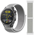 Huawei Watch GT5 Pro 46mm İle Uyumlu Ayarlanabilir Cırt Cırtlı Yumuşak Spor Kumaş Örgü Kordon