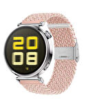 Sneezy Huawei Watch GT 5 41mm İle Uyumlu Metal Klips Solo Fiberlink Kumaş Örgü Kordon