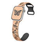 Apple Watch Uyumlu 38 40 41mm Kelebek Desenli Yumuşak Silikon Kordon Seri 2 3 4 5 6 Se 7 8 9 10 42mm