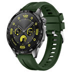 Sneezy Huawei Watch GT4 46mm İle Uyumlu Spor Silikon Metal Tokalı Soft Saat Kordonu