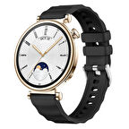 Sneezy Huawei Watch GT4 41mm İle Uyumlu SoftFlex Metal Tokalı Spor Silikon Akıllı Saat Kordonu