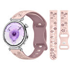 Huawei Watch GT6 41mm Uyumlu FloraFlex Çiçek Desenli Yumuşak Soft Silikon Kordon