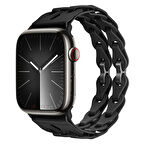 Apple Watch Uyumlu 44 45 46mm Zincir Desenli Yumuşak Silikon Solo Kordon Seri 2 3 4 5 6 Se 7 8 9 10 