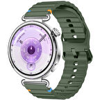 Huawei Watch GT6 41mm İle Uyumlu Dalga Desenli Tokalı Yumusaş Soft Silikon Kordon