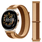 Huawei Watch GT3 42mm GT2 42mm İle Uyumlu Ayarlanabilir Cırt Cırtlı Yumuşak Spor Kumaş Örgü Kordon