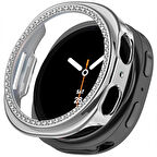 Samsung Galaxy Watch 8 40mm İle Uyumlu Zarif Kristal Taşlı Kasa Koruyucu Kılıf
