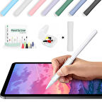 Apple Pencil 1-2 Nesil Pro USB-C Uyumlu Soft Yumuşak Silikon Kalem Tutucu ve 8'li Kalem Ucu Koruyucu