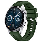 Sneezy Huawei Watch GT3 46mm GT2 46mm İle Uyumlu Spor Silikon Metal Tokalı Soft Saat Kordonu