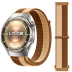 Huawei Watch GT6 Pro 46mm İle Uyumlu Ayarlanabilir Cırt Cırtlı Yumuşak Spor Kumaş Örgü Kordon