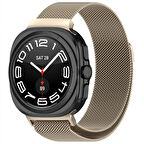 Samsung Galaxy Watch Ultra 47mm İle Uyumlu Milanese Paslanmaz Manyetik Tokalı Metal Hasır Kordon