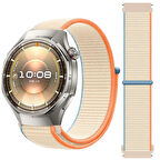 Huawei Watch GT6 Pro 46mm İle Uyumlu Ayarlanabilir Cırt Cırtlı Yumuşak Spor Kumaş Örgü Kordon