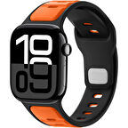 Apple Watch 42mm 44mm 45mm S10 46mm Ultra 49mm Çift Renkli Spor Silikon Kordon Nefes Alabilir