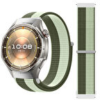 Huawei Watch GT6 Pro 46mm İle Uyumlu Ayarlanabilir Cırt Cırtlı Yumuşak Spor Kumaş Örgü Kordon