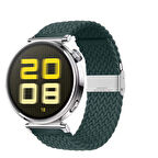 Sneezy Huawei Watch GT 5 41mm İle Uyumlu Metal Klips Solo Fiberlink Kumaş Örgü Kordon