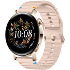 Huawei Watch GT2 GT3 42mm İle Uyumlu Dalga Desenli Tokalı Yumusaş Soft Silikon Kordon