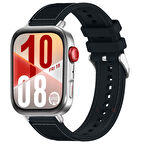 Huawei Watch Fit 4 Fit 4 Pro İle Uyumlu Dikiş Desenli Metal Tokalı Dokuma Silikon Kordon