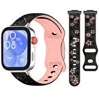 Huawei Watch Fit 3 İle Uyumlu FloraFlex Çiçek Desenli Silikon Kordon