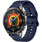 Huawei Watch GT5 Pro 46mm İle Uyumlu Dalga Desenli Tokalı Yumusaş Soft Silikon Kordon
