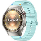 Huawei Watch GT6 Pro 46mm İle Uyumlu Dalga Desenli Tokalı Yumusaş Soft Silikon Kordon