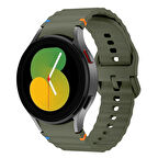 Samsung Galaxy Watch 5 40mm-44mm İle Uyumlu Metal Tokalı Dalgalı Spor Silikon Kordon