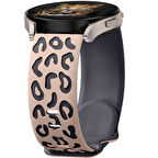 Huawei Watch GT2 GT3 GT4 GT5 46mm İle Uyumlu Leopar Desenli Silikon Kordon Kayış