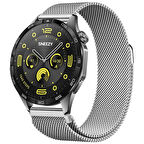 Huawei Watch GT4 46mm Uyumlu Manyetik Milanese Loop Metal Kordon 