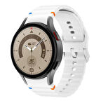 Samsung Galaxy Watch 5 Pro 45mm İle Uyumlu Metal Tokalı Dalgalı Spor Silikon Kordon