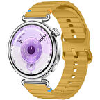 Huawei Watch GT6 41mm İle Uyumlu Dalga Desenli Tokalı Yumusaş Soft Silikon Kordon