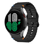 Samsung Galaxy Watch 4 40-42-44-46mm İle Uyumlu Metal Tokalı Dalgalı Spor Silikon Kordon
