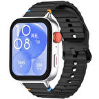 Huawei Watch Fit 3 İle Uyumlu Dalga Desenli Tokalı Yumusaş Soft Silikon Kordon