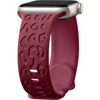 Apple Watch Ultra 1 ve 2 Uyumlu 49mm Leopar Desenli Yumuşak Silikon Kordon