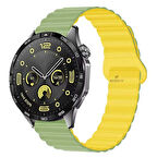 Sneezy Huawei Watch GT5 46mm İle Uyumlu 22mm Harmony Duo Magnetik Silikon Kordon