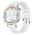 Sneezy Huawei Watch GT5 Pro 42mm İle Uyumlu SoftFlex Metal Tokalı Spor Silikon Akıllı Saat Kordonu