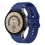 Samsung Galaxy Watch 5 Pro 45mm İle Uyumlu Metal Tokalı Dalgalı Spor Silikon Kordon