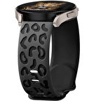 Samsung Galaxy Watch 4 5 Serisi ile Uyumlu Leopar Desenli Silikon Kordon Kayış