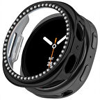 Samsung Galaxy Watch 8 40mm İle Uyumlu Zarif Kristal Taşlı Kasa Koruyucu Kılıf