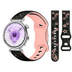 Huawei Watch GT6 41mm Uyumlu FloraFlex Çiçek Desenli Yumuşak Soft Silikon Kordon