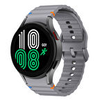 Samsung Galaxy Watch 4 40-42-44-46mm İle Uyumlu Metal Tokalı Dalgalı Spor Silikon Kordon