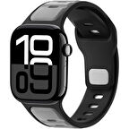 Apple Watch 42mm 44mm 45mm S10 46mm Ultra 49mm Çift Renkli Spor Silikon Kordon Nefes Alabilir