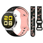 Huawei Watch GT5 41mm Uyumlu FloraFlex Çiçek Desenli Yumuşak Soft Silikon Kordon