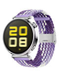 Sneezy Huawei Watch GT 5 41mm İle Uyumlu Metal Klips Solo Fiberlink Kumaş Örgü Kordon