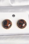 Pirinç Gold Renk 3D Daire Leopar Model Kadın Küpe 5886