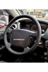 Ssangyong Actyon Uyumlu Dikmeli Direksiyon Kılıfı Soft Siyah Deri Gri Ipli A Plus ( 38×10cm )