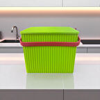 Rainbow Yeşil Kare Kova Piknik Sepeti Meyve Kovası