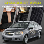 Chevrolet Aveo Siyah Renk Tay Tüyü Cepli & Terletmez Sırtlı Oto Koltuk Minder Seti - Koltuk Koruma Kılıfı (ÖN & ARKA TAM SET)